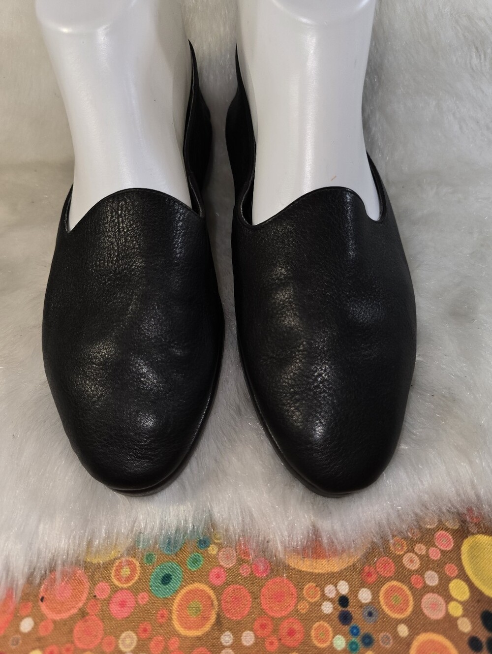 Laura Scott Venetian Black Leather Slip-on Loafers - Picture 6 of 10
